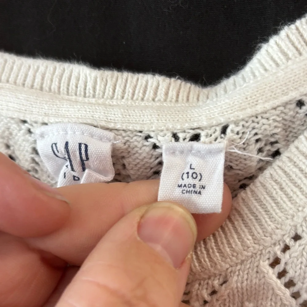 GAP Cream Knit short sleeve Top girls sz 10